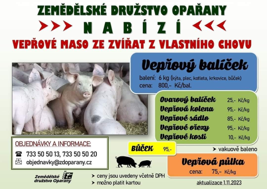 Prodej vepřového masa