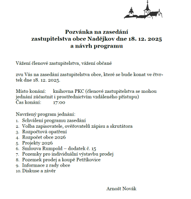 Zastupitelstvo obce Nadějkov