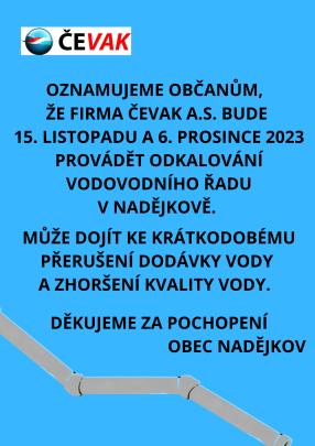 Odkalování vodovodního řadu Nadějkov