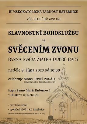 Slavnostní bohoslužba se svěcením zvonu v Hodkově + Večer chval