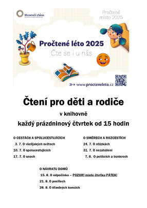 Pročtené léto - prázdninové čtvrtky v knihovně