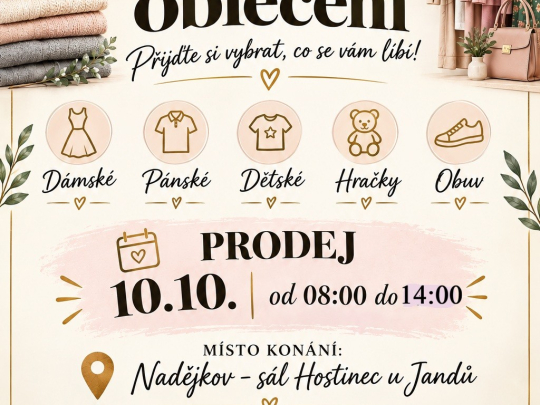 Bazar oblečení, hraček a obuvi