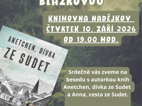 Beseda se spisovatelkou Jitkou Blažkovou