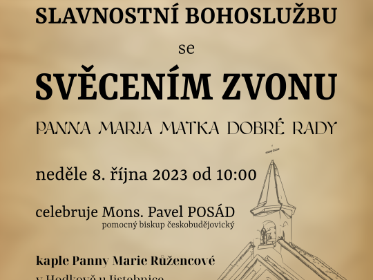 Slavnostní bohoslužba se svěcením zvonu v Hodkově + Večer chval